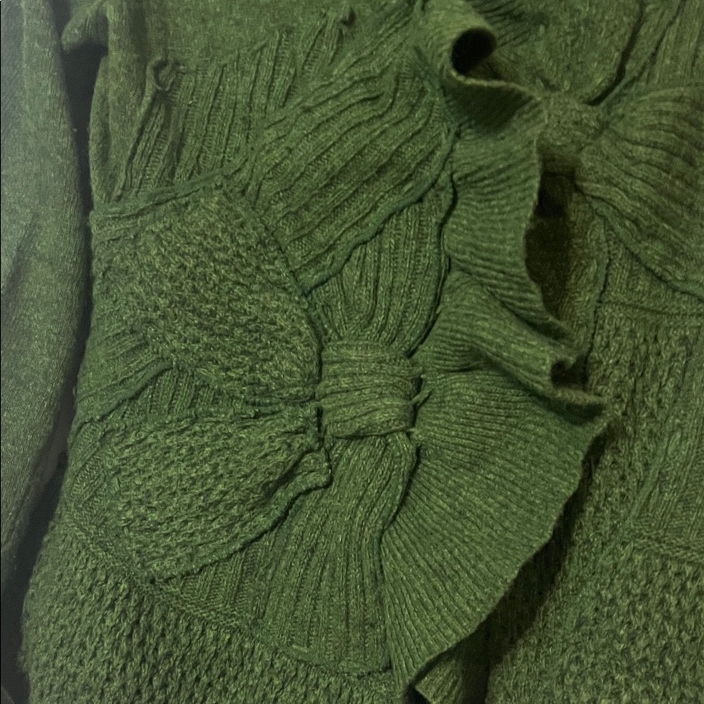 Anthropologie Moth Bow Green Women's Sweater - Picture 2 of 6